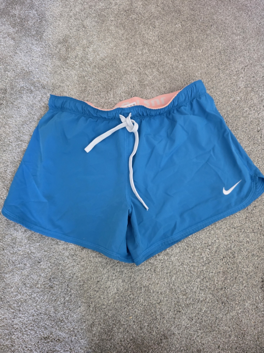Nike Women's Blue Athletic Shorts with Drawstring